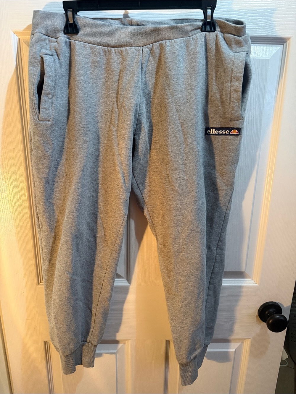 Ellesse Light Grey Men's Jogger Sweatpants with Logo Patch